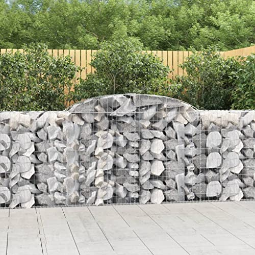 HaoChrymec Gabbioni Metallici ad Arco, in Ferro Zincato, Design Strutturale Rinforzato, Gabbione Pietra Cestino, Recinzioni da Giardino, per Giardino e Cortile, Colore Argento, 300x50x100/120 cm