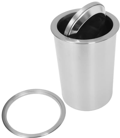 POPETPOP Cubo De Basura Empotrado Para Encimera Cubo De Basura Para Baño Con Tapa Abatible Con Diseño Integrado