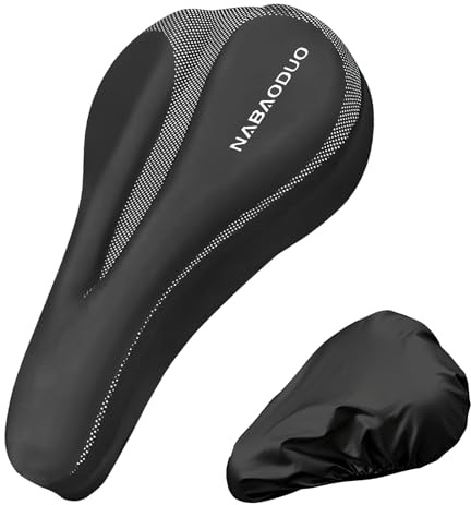 Narrow Bike Seat Cushion, 1Pcs Bike Saddle, Comfort Silicone Padded Bike Seat Cushions for Men Women and 1 Pcs Waterproof and Dustproof Bicycle Seat Cover Cycling Accessories