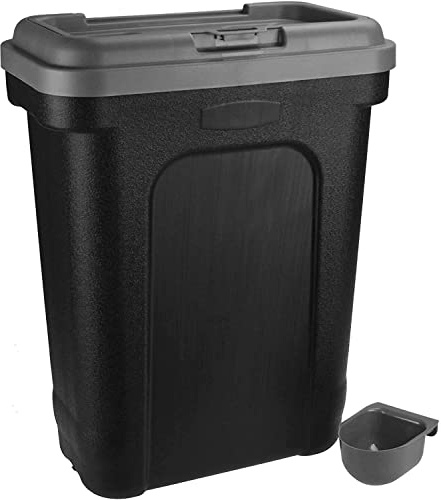 NIGMA Pet Food Container 30L /15 KG Dog Cat Animal 15kg Dry Feed Seed Storage Box Bin & Scoop (Grey)