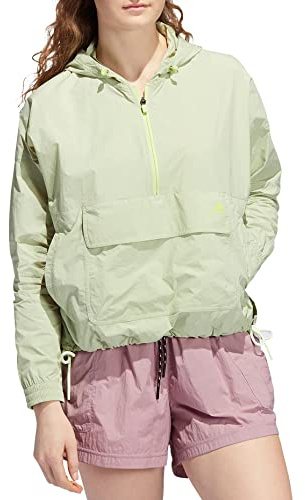 adidas Women's Utility Anorak Jacket, Magic Lime Medium