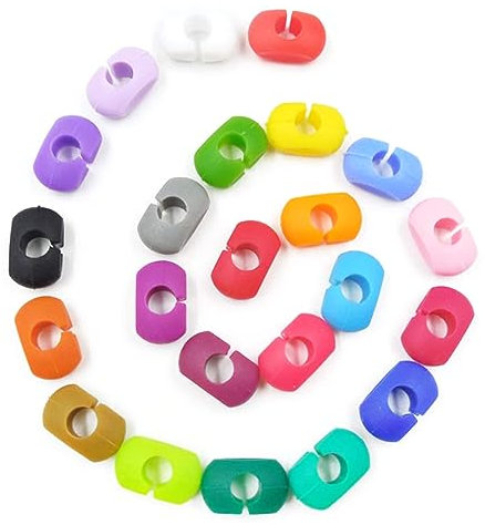 24 marcatori in silicone per vetro, per bicchieri da vino, champagne, cocktail, Martini, marcatori per bevande, gel di silice