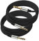 Tavsou Pack of 2 TRS Instrument Cable 1/4 Inch Straight 6.35mm Male Jack Nylon Braided Studio Cord (2M)