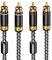 Primeda audiophile RCA cable, 1M/3.2FT 2 rca male to male, used for stereo subwoofer stereo audio cable with silver plated 4N oxygen free copper core and ferrite core