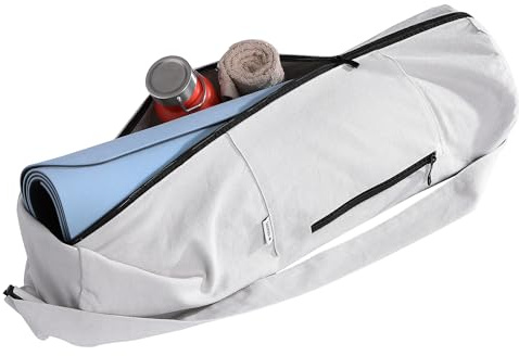 Navaris Borsa Tappetino Yoga Pilates Grande - Sacca per Materassino Yoga Palestra Fitness con Tasca - Custodia XXL in Cotone 72x29cm - Diversi Colori