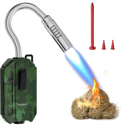 YZLighter Stabfeuerzeug Gas Nachfüllbar Jet Feuerzeug Lang Stab Sturmfeuerzeug Jetflamme Kaminfeuerzeug Sturm Feuerzeug Langes Feuerzeug für Kerzen, Kamin, Grill, Lagerfuer, Gasherd, Windlichter