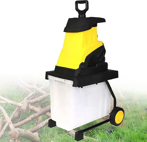 Electric Wood Chipper, Electric Garden Shredder, with 45L Collection Box and 40M Power Line, Max 1.8-In Cutting Diameter, 4500 Rpm Motor, Double Switch Protection, Prevent Overload Safe Protection