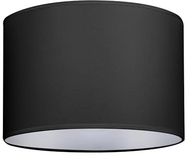 GIGGI Fabric Lamp Shades, 14 Black Light Shade, Modern Lampshades for Ceiling Lights, Table Lamps and Floor Lamps, Easy Fit Pendant Light Shades Ceiling for Living Room, Bedroom, Kitchen, Hallway