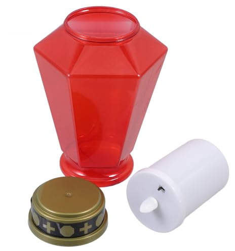 Yardenfun Candela a Batteria LED a Forma di Croce, Luce Solare senza Fiamma Resistente alle Intemperie per Decorazioni Tombali e Commemorazioni Religiose All’aperto