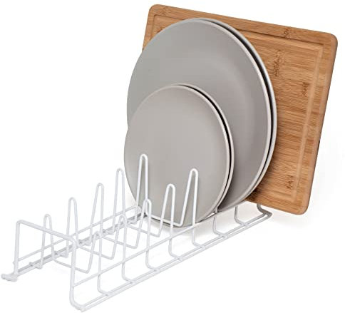simplywire – Porte-Assiettes/plaques de Cuisson/couvercles – Organisateur de Placard de Cuisine - Acier recouvert de Plastique Blanc