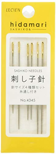 Sashiko Lot de 6 aiguilles à broder et enfile-aiguille Hodamari Cosmo fabriquées au Japon