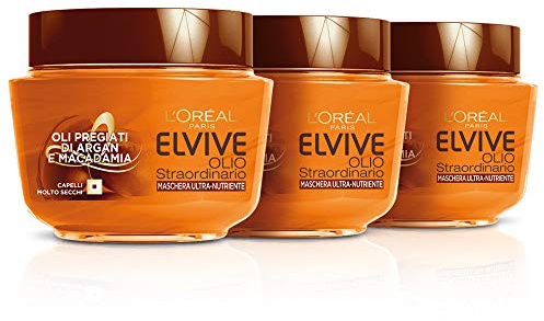Elvive l'Oréal Paris Elvive Maschera Nutriente per Capelli Secchi o Spenti Olio Straordinario - 300 ml