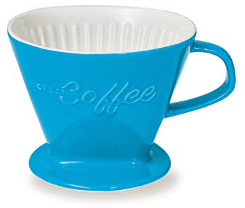 Filtro de Café de Porcelana, Tamaño de Filtro 4 (Azul Celeste) | Disponible en 6 Colores