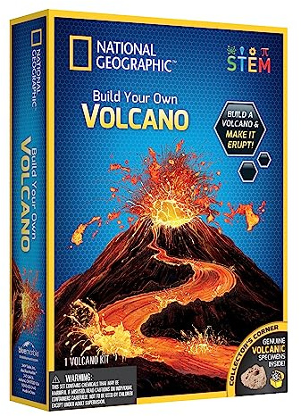 National Geographic Make Your Own Volcano Kit for Kids - Childrens Science Experiments with Authentic Volcanic Rocks | STEM Toys Educational Science Kits Gifts for 8+ Year Old Boys and Girls