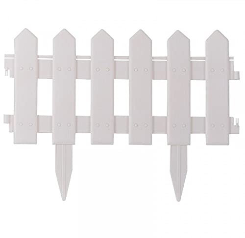 Garden Mile 12pc White Picket Fence Panels Decorative Garden Edging Flower Border Pathway Stake Fencing Panels Edging for Garden Outdoor 40x30cm