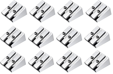KAIAIWLUO Double Trou Taille-Crayon, 12 PCS Taille Crayon Métal Rectangulaire Aille-crayons Manuel en Alliage D'Aluminium pour crayons graphite
