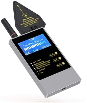 Billg Detector de bichos RF inalámbrico, Detector de bichos GPS Spy Finder Cámara Oculta láser para gsm Tracker Wiretap Radio Cámaras Bug Finder, Pantalla LED, Ultrafino, Fácil de Llevar