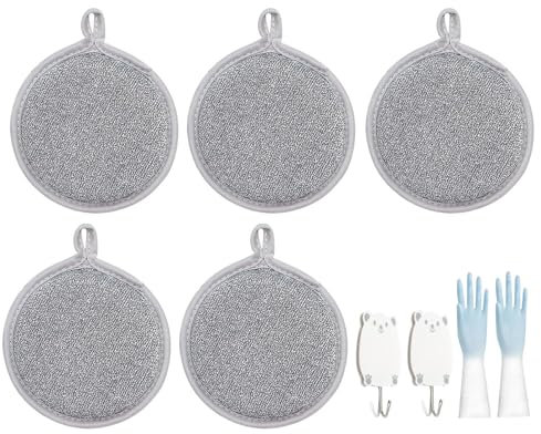 Paño de malla de alambre – Trapo de limpieza para platos, paño húmedo y seco, no raya, almohadilla multiusos para fregar platos de malla para encimeras de cocina para electrónica, acero inoxidable,