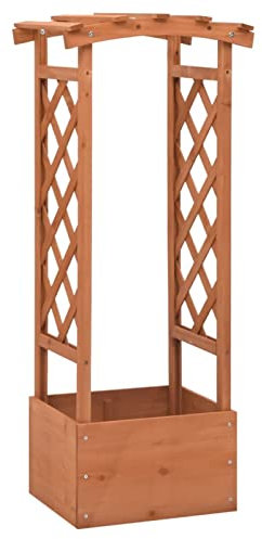 Somanki Jardinera enrejada, Arriate, Macetas para Flores Y Plantas, Macetero Exterior, Arriate Huerto, Huerto Domestico, con Arco Madera de Abeto 49x39x117 cm