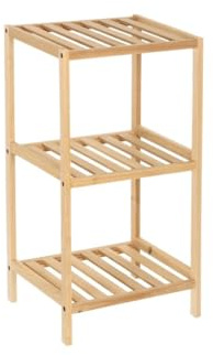 CASASELECCION - Estantería con 3 estantes de Madera de Abeto Natural de 35x30x70 cm, Estante Decorativo para almacenaje en Bao, Cocina, salón, Dormitorio, Estilo rústico y Moderno
