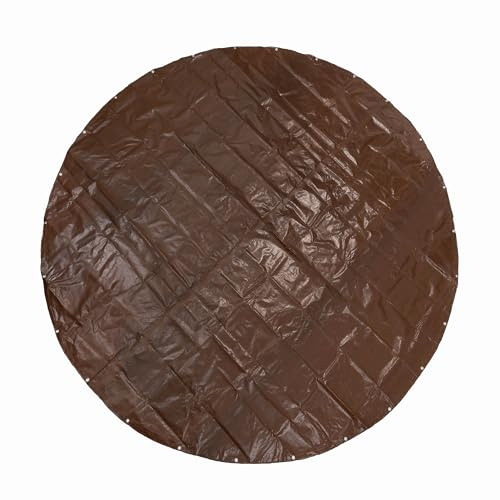 GUARD SHIELD Round Tarp 16 Feet Waterproof Heavy Duty Circle Tarps for Under Pool Brown/Silver Multi Purpose Circular Outdoor Cover