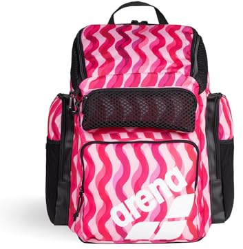 Arena One Go Backpack Swimmers Athletes Sports Gym Rucksack Multisport Daypack Large Size Training Gear Equipment Swim Bag for Men and Women, 45 Liters, Arena Ripple Print