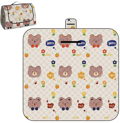ETUCYNG Coperta da Picnic Impermeabile,Coperta Da Picnic Portatile | Tappeto con Motivo Animale 150x198 cm Resistente alla Sabbia per Gioco del Bebè Spiaggia Parco Camera da Letto Vacanza Divano