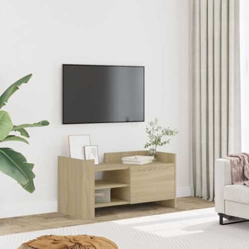 Frdhee Mueble de TV para dormitorio, mueble de TV, roble, 80 x 35 x 40 cm, material de madera, cómoda de esquina para TV, salón, dormitorio
