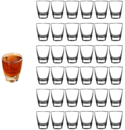 ACTIUSIS 36 stycken snapsglas glas, små likörglas, 35 ml/3 cl shotglas av klart glas med tjock botten, transparenta skottglas, för högtidsgatheringar, familj, barer