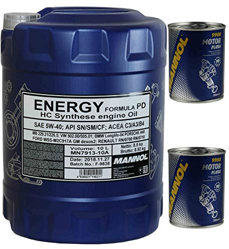 10L MANNOL Motoröl Energy Formula PD 5W-40 Motorspülung Motor Flush