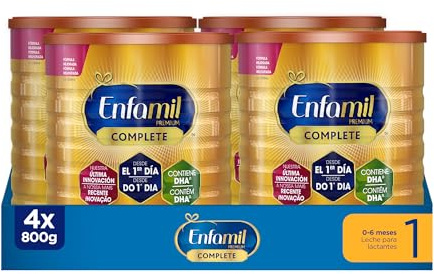 Enfamil Premium Complete 1 Leche infantil 4x800gr Leche Infantil para Lactantes de 0 a 6 Meses de Edad Fórmula para Bebés Recién Nacidos