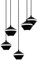 EGLO Pendelleuchte Perpigo, 5 flammige Hängelampe, Hängeleuchte aus Stahl in Schwarz, Esstischlampe, Wohnzimmerlampe hängend mit GU10 Fassung, Ø 55,5 cm