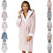 Light & Shade Ladies Supersoft Fleece Dressing Gown Robe, Star - Pink, L/XL