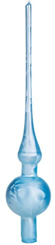 Thüringer Glasdesign Christbaumspitze 28cm | Weihnachtsbaumspitze aus Glas | Spitze Made in Germany (Gletscherblau EIS | Blue Shadow)