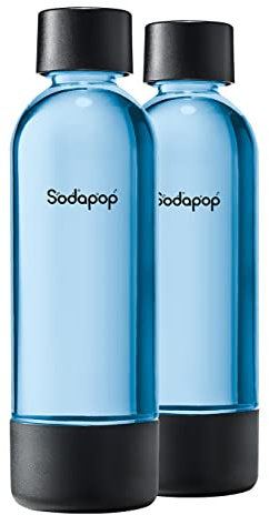 Sodapop PET-Flaschen-Set Joy Eco, Ersatzflaschen geeignet für Sodapop Wassersprudler Joy Eco, BPA-frei, aus recycelten Materialien, 2X 850 ml