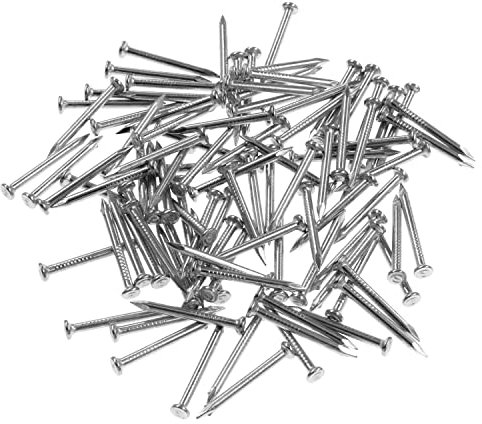 OMOTOOL Hardware Set di chiodi per calcestruzzo (100 pezzi), chiodi in acciaio al carbonio per appendere immagini e lavorazione del legno (2,5 cm)