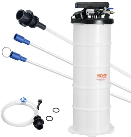 VEVOR Extracteur de Fluide 6,5 L Pompe à Vide d'Aspiration Vidange Huile Moteur Pneumatique/Manuel avec Jauge et Tuyau d'Aspiration Changement d'Huile pour Évacuation des Fluides Automobiles sous Vide