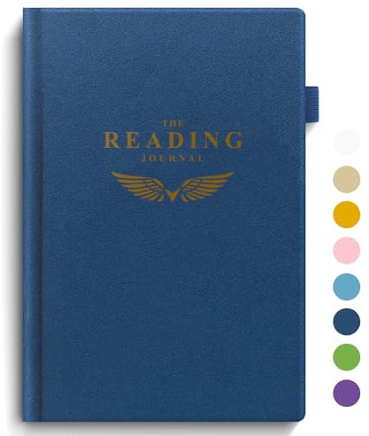 SIMVIA Läsdagbok - Elegant bokjournal läsningslogg för recensioner och framstegsspårning - Omtänksam present till bokälskare och läsare - 110 bokrecensioner (midnattsblå)