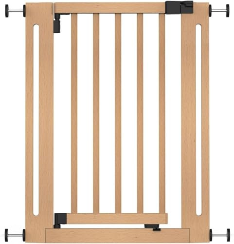 Safetots Barrière Élégance en Bois, Naturel, 63cm - 71cm, Barrière de Sécurité à Fixation par Pression, Barrière pour Bébé pour Escaliers, Couloirs et Portes, Design Élégant et Installation Facile