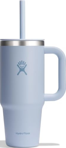 Hydro Flask 24 Oz Travel Tumbler with Handle, Lid and Straw - Insulated Stainless Steel in 24 Oz Surf Blue