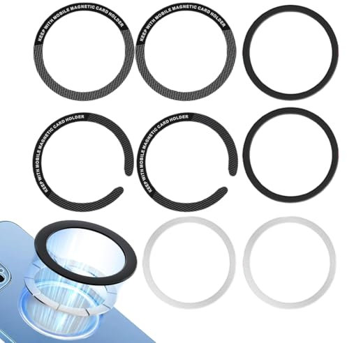 MIRKUZI Cargadores de móvil por inducción, 8 piezas Adhesivo de anillo magnético universal para teléfono móvil compatible con cargadores y accesorios