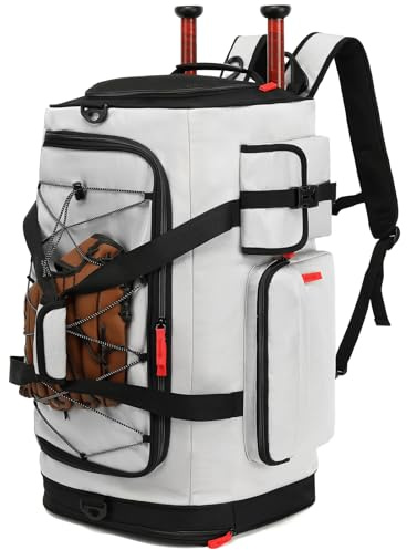 TUGUAN Sac de sport de grande capacité pour baseball et softball avec compartiment à chaussures – Sac à dos portable pour chauve-souris pour adultes, entraîneurs et équipes 65 l de stockage pour