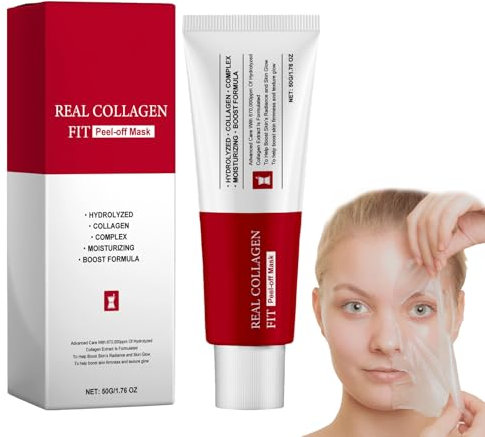 VARKAGE Real Collagen Fit Mask, Collagen Night Wrapping Mask, Collagen Mask Face Overnight Peel Off Mask, Real Collagen Fit Peel Off Facial Mask Restore Skin Elasticity