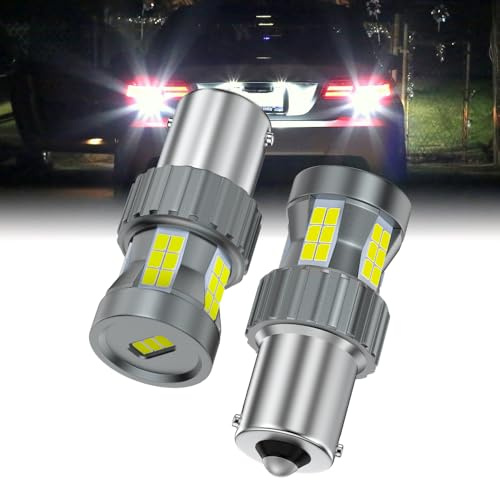 Teguangmei 1156 BA15S P21W Bombilla LED 23W 12V Súper Brillante Blanco Canbus Sin Error Anti Hiper Flash 1141 7506 1003 Luz de Reserva Luz de Estacionamiento Luces de Circulación Diurna, 2 Unidades