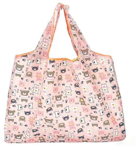 LinsLiliana Borsa da Shopping Grande Pieghevole 50x66cm, Borsa da Viaggio Riutilizzabile Asciugatura Rapida Borsa da Spiaggia Resistente agli Strappi Borsa a Mano per Shopping Viaggio Escursione