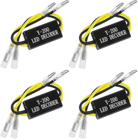 QWORK® 4 piezas 12v motocicleta LED resistencia de potencia, 10 W, 10 Ω resistencias para intermitentes, para motocicletas y scooters.
