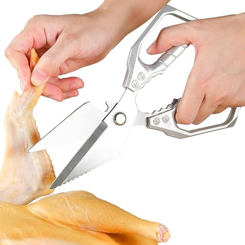 Ciseaux À Volaille En Acier Inoxydable 22,8x9cm Ciseaux De Cuisine Robuste Lavables Au Lave-Vaisselle Pour Découper Les Os Et Casser Les Coquilles Fruits Viande Volaille Poisson Poulet Pizza