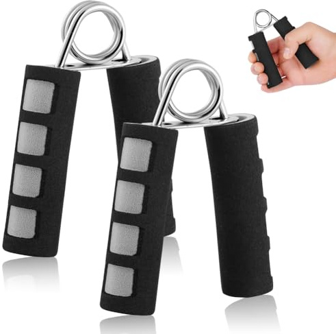 AYBUY 2-pack handgrepp stärkare set, handgrepp motstånd stärkare tränare med skumhandtag, inga glid tunga gripare, metallhänder grepp styrka för finger-handled och underarm