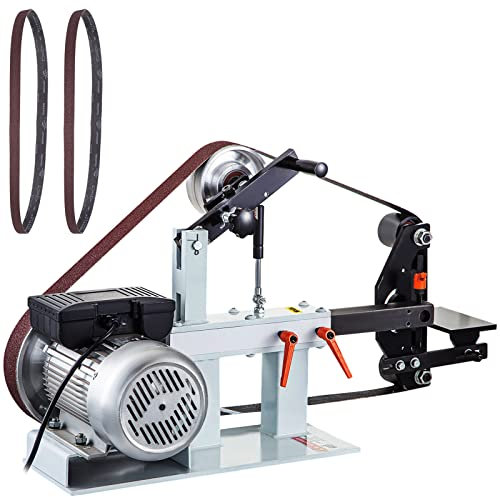 VEVOR Bandschleifmaschine 1500W, 5,08x208,28cm Riemengröße, Konstante Geschwindigkeit 2800 r/min Bandschleifer mit verschiedenen Schleifarten, zum Polieren von Werkzeugen, Metall, Holz, Acryl