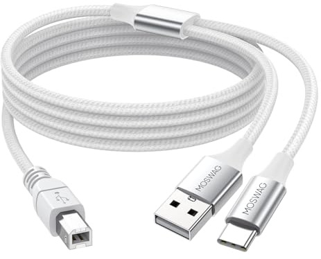 MOSWAG USB MIDI Cable Printer Cable USB 2.0 Type A Male to Type B Male Printer Scanner Cable Cord High Speed 9.84FT/3M Compatible with Electronic Music Instrument,Recording Audio Interface